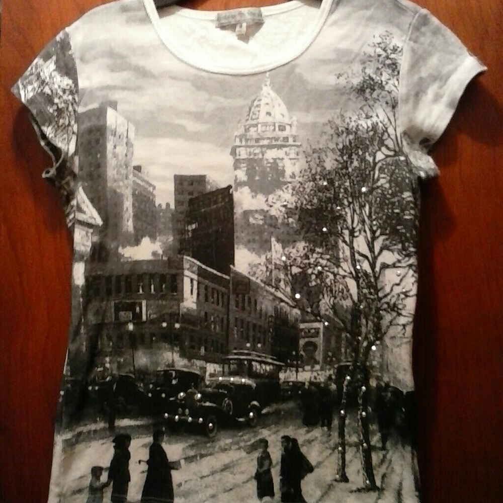 Graphic Beaded ChrystalsVintage Suzie Top S U.S.A.